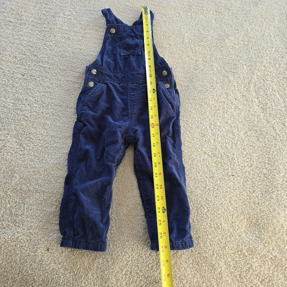 Baby Boden Blue Corduroy Star Patch Overalls 18-24 Months 100% Cotton